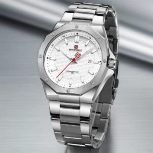NAVIFORCE NF 9200  Men's Stainless Steel  Analog Watch - Silver White