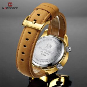 NAVIFORCE NF 9208 Men's Business Luxury Analog Digital Watch - Gold Brown