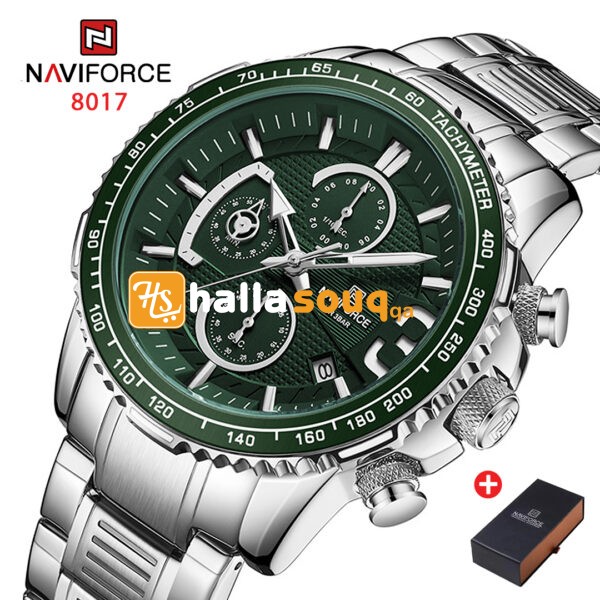 NAVIFORCE NF 8017 Men’s Watch Stainless Steel - Silver Green