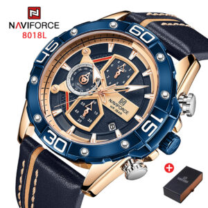 NAVIFORCE NF 8018L Men's Luxury Leather Watch - Blue
