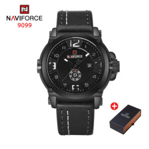 NAVIFORCE NF 9099L  Men's Casual Sports Analog Watch -  Black White