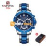 NAVIFORCE NF 9196 Men's Casual Stainless Steel Wrist Watch - Silver Blue