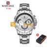 NAVIFORCE NF 9196 Men's Casual Stainless Steel Wrist Watch - Silver White