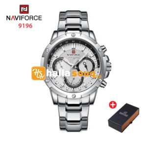 NAVIFORCE NF 9196 Men's Casual Stainless Steel Wrist Watch - Silver White