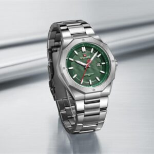 NAVIFORCE NF 9200  Men's Stainless Steel  Analog Watch - Silver Green