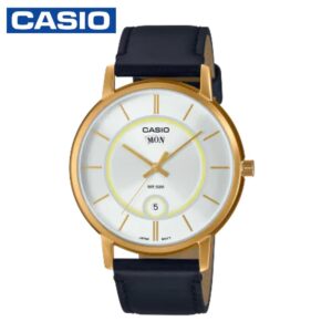 Casio MTP-B120GL-7AVDF Men's Analog Leather Strap Watch - Black