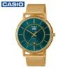 Casio MTP-B120MG-3AVDF Men's Casual Stainless Steel Mesh Strap Analog Watch - Gold