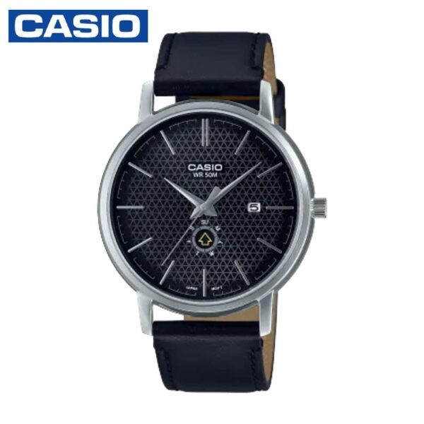 Casio MTP-B125L-1AVDF Analog Men's Dress Leather Watch - Black