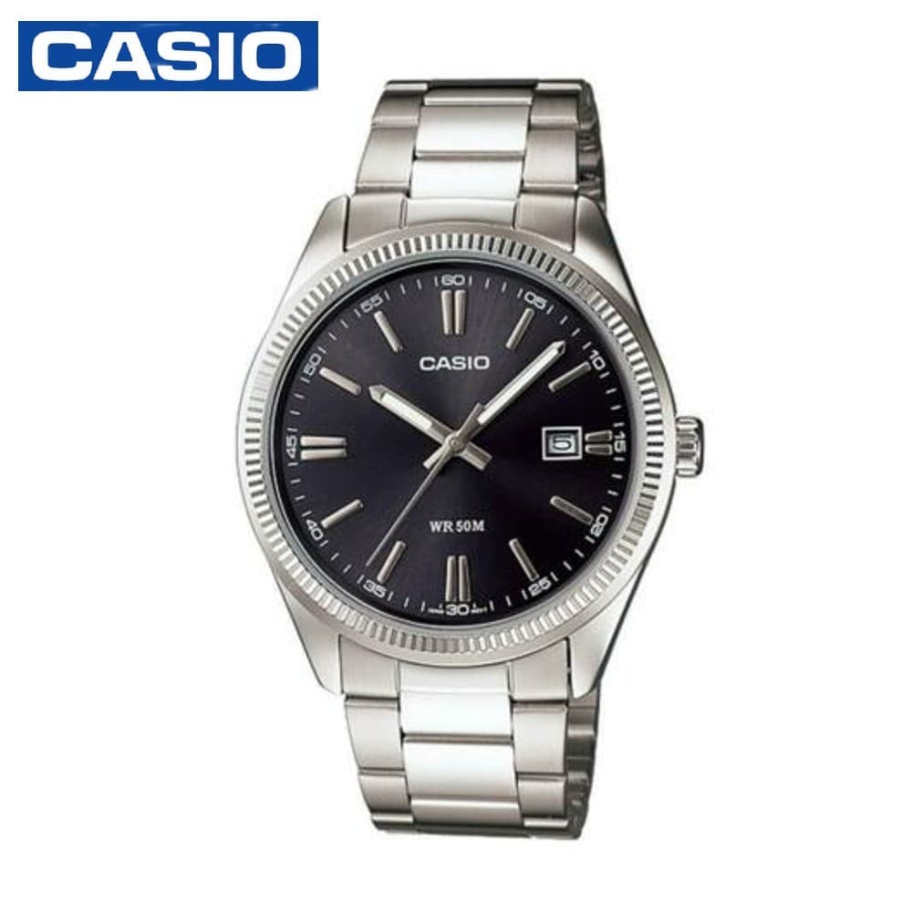 Casio MTP-1302D-1A1VDF Mens Analog Watch Silver and Black