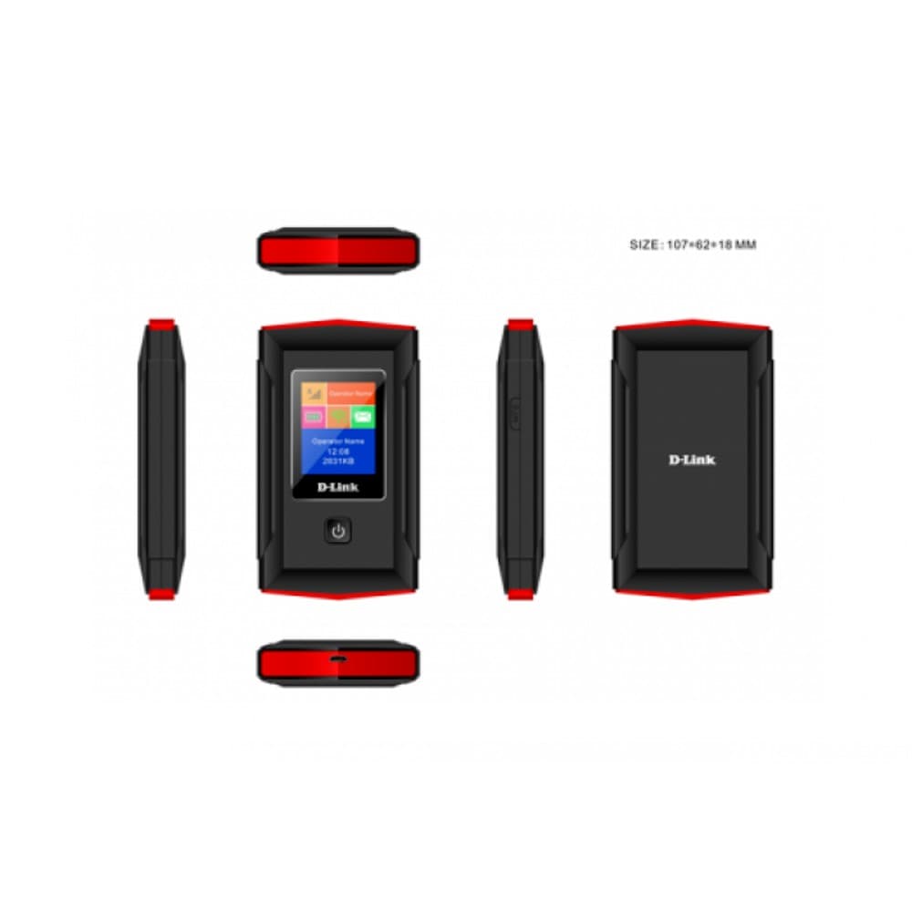 D-Link (DWR-932M/A2) 4G Mifi with LCD,150 Mbps, 3000Mah - Red