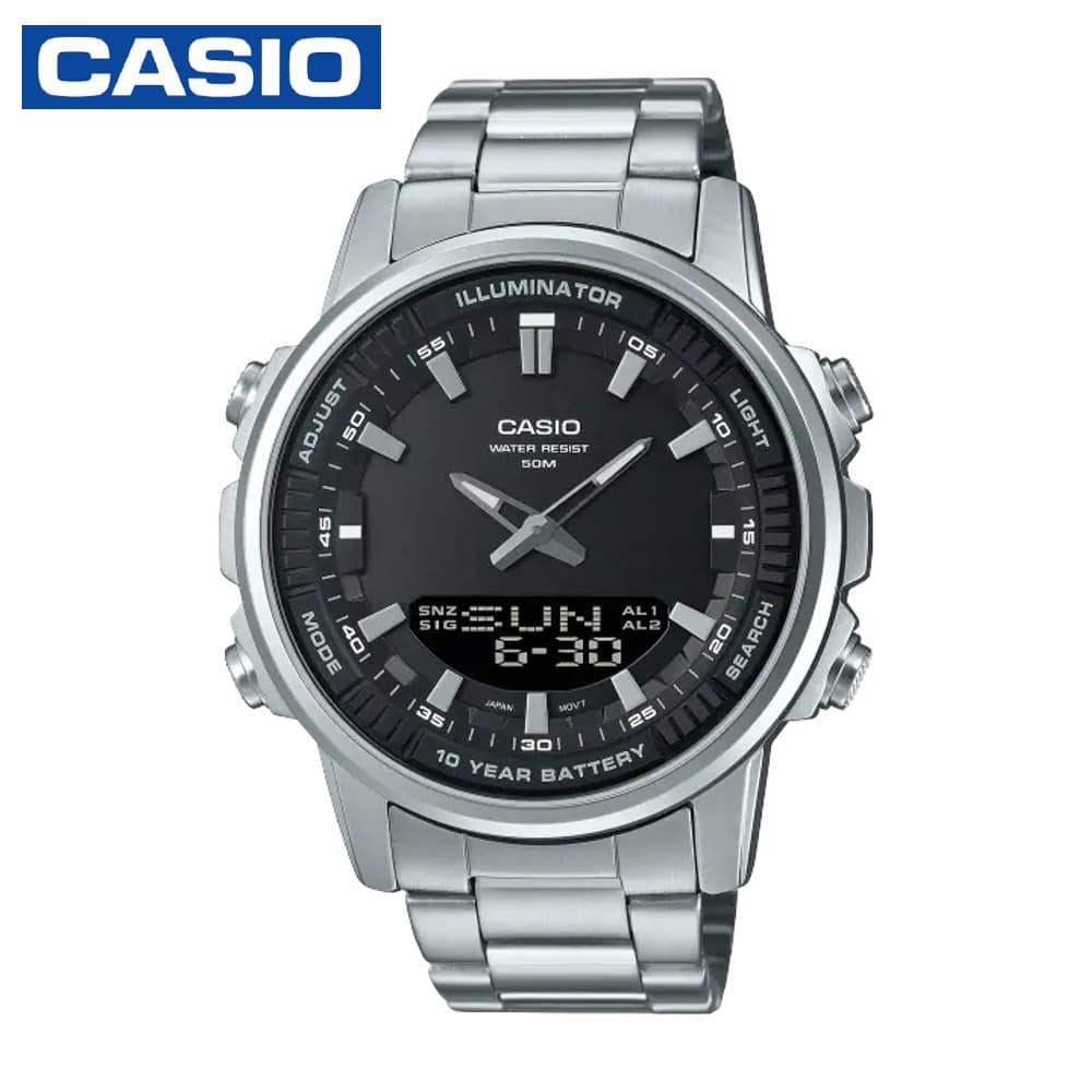 Casio AMW-880D-1AVDF Youth Series Men's  Analog Digital Stainless Steel Watch - Silver