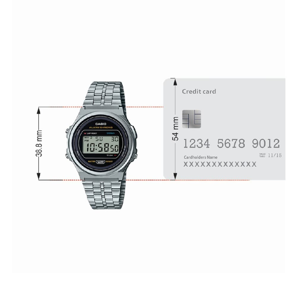 Casio A171WE-1ADF Unisex Vintage Series Stainless Steel Digital Watch