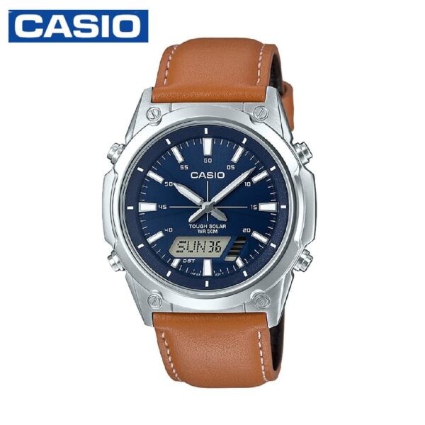 Casio AMW-S820L-2AVDF Enticer Men's Analog Digital Leather Strap Watch