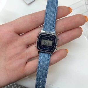 Casio LA670WL-2A2DF Womens Casual Digital Leather Denim Watch - Blue
