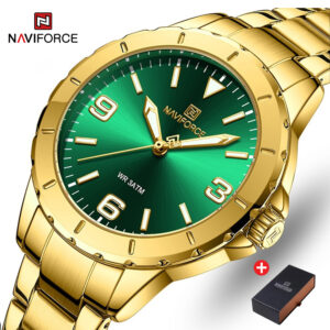 NAVIFORCE NF 5022 Ladies Luxury Watch Stainless Steel - Gold Green