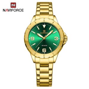 NAVIFORCE NF 5022 Ladies Luxury Watch Stainless Steel - Gold Green