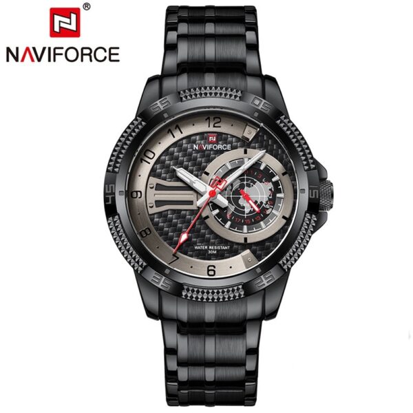NAVIFORCE NF 9206 Men's Business Luxury Watch Stainless Steel - Black Black