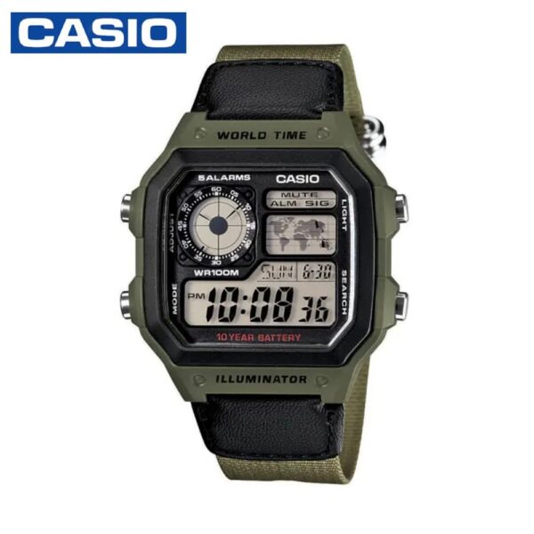 Casio AE-1200WHB-3BVDF Youth Series Men's Cloth Strap Digital Watch - Green