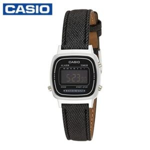 Casio LA670WL-1BDF Womens Casual Digital Leather Watch - Black