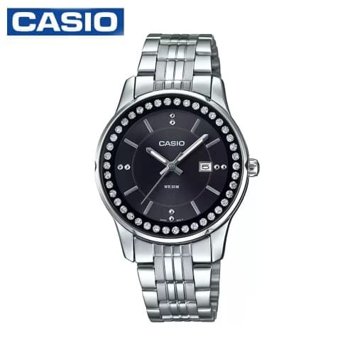 Casio LTP-1358D-1AVDF Enticer Ladies Analog Stainless Steel Watch - Silver