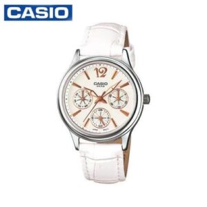 Casio LTP-2085L-7AVDF Womens Enticer Series Leather Strap Watch - White