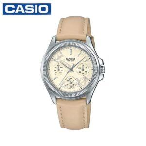 Casio LTP-2088L-9AVDF Multi Hands Ladies Leather Strap Watch - Light Brown