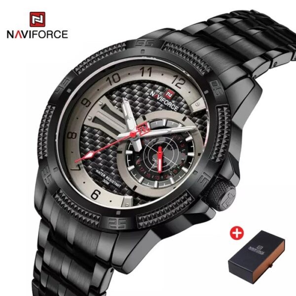 NAVIFORCE NF 9206 Men's Business Luxury Watch Stainless Steel - Black Black