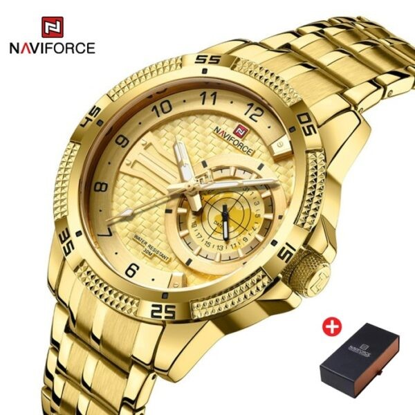 NAVIFORCE NF 9206 Men's Business Luxury Watch Stainless Steel - Gold Gold