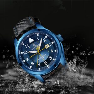 NAVIFORCE NF 8022 Men’s Leather Watch - Blue Blue