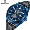 NAVIFORCE NF 8022 Men’s Leather Watch - Blue Blue