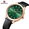 NAVIFORCE NF 5024 Women's Classic Leather Strap watch - Black Green