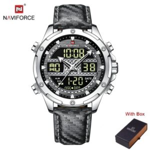 NAVIFORCE NF 9194L Men's Casual Military Luminous Hand Watch - Silver Gray