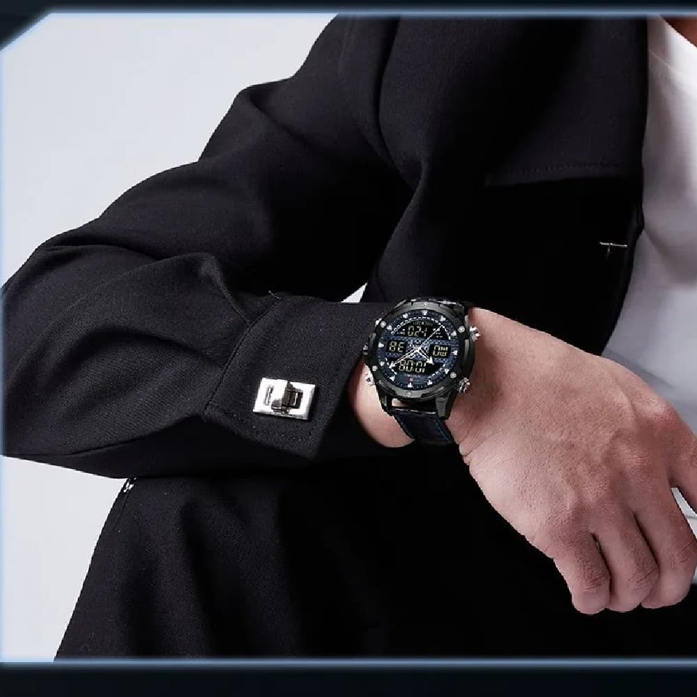 NAVIFORCE NF 9194L Men's Casual Military Luminous Hand Watch - Blue Black