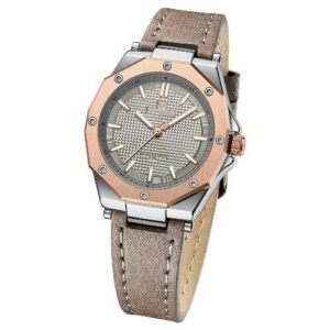 NAVIFORCE NF 5026L Women's Casual Leather Strap watch - Rose Gold Gray