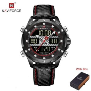 NAVIFORCE NF 9194L Men's Casual Military Luminous Hand Watch - Black Red