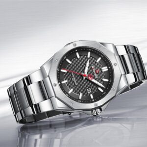 NAVIFORCE NF 9200  Men's Stainless Steel  Analog Watch - Silver Black