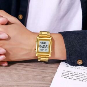 Skmei SK 1815  Islamic Prayer Watch with Qibla Direction and Azan Reminder - Gold