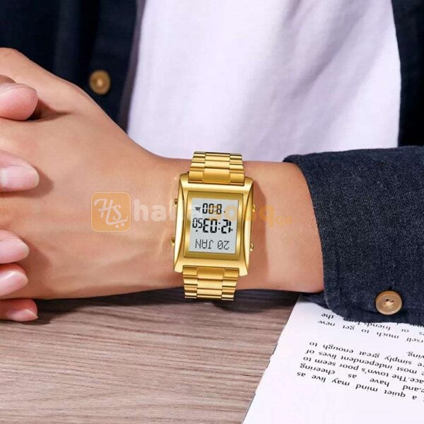 Skmei SK 1815  Islamic Prayer Watch with Qibla Direction and Azan Reminder - Gold