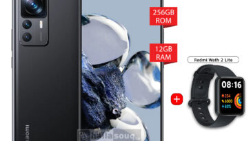 Xiaomi Mi 12T pro (12GB RAM, 256GB Storage) with Redmi watch 2 lite - Black