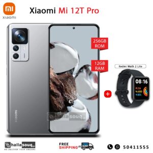 Xiaomi Mi 12T pro (12GB RAM, 256GB Storage) with Redmi watch 2 lite - Silver