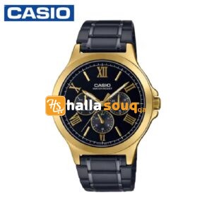 Casio MTP-V300GB-1AUDF Mens Multi-Hands Analog Watch - Gold Black