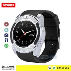Mobile Smart Watch SW 003 With Memory, Sim Card Slot USB & Bluetooth - Silver