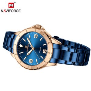 NAVIFORCE NF 5022 Ladies Luxury Watch Stainless Steel - Rose Gold Blue