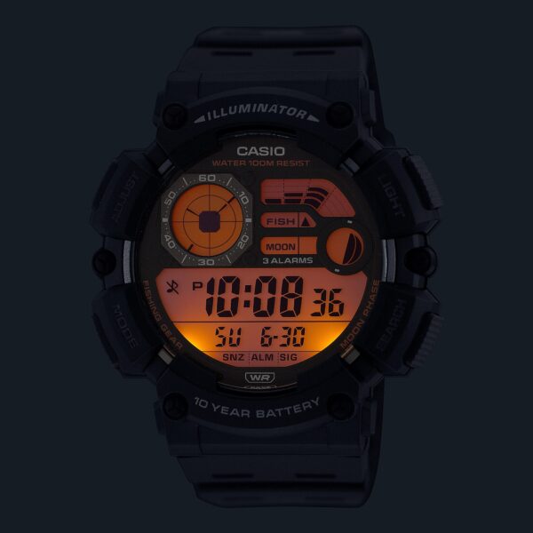 Casio WS-1500H-1AVDF Fishing Gear line Youth Series Mens Digital Watch - Black