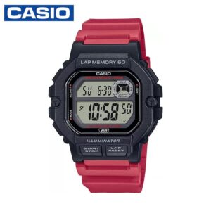 Casio WS-1400H-4AVDF Men's Digital Lap Memory Illuminator  Watch - Red
