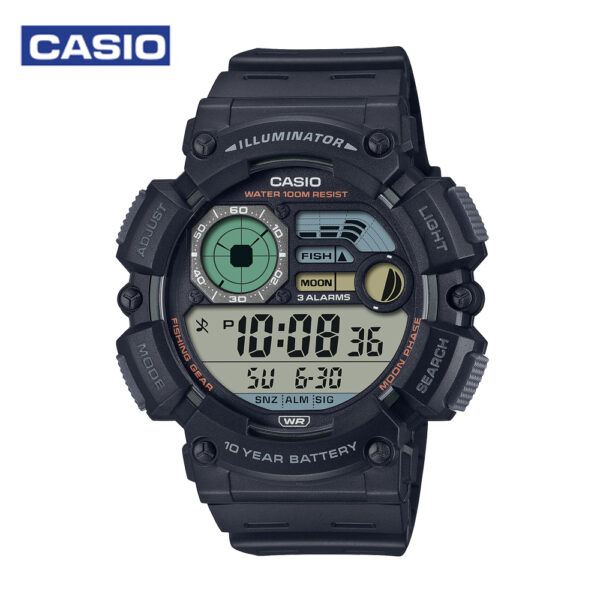 Casio WS-1500H-1AVDF Fishing Gear line Youth Series Mens Digital Watch - Black