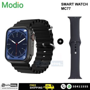 Modio MC77 Smart Watch With Two Straps - Black
