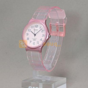 CASIO MQ-24S-4BDF Pop Series Analog Watch With Pink Transparent Strap