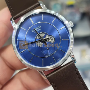 CASIO MTP-B130L-2AVDF Analog Leather Strap Men`s Watch l Blue Dial