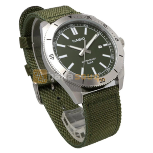 CASIO MTP-B155C-3EVDF Youth Analog Green Nylon Strap Men`s Watch